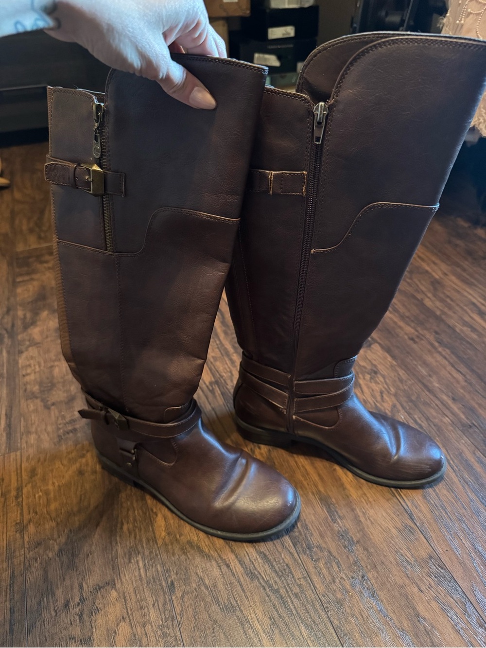 G by Guess Tall Dark Brown Riding-Style Boots